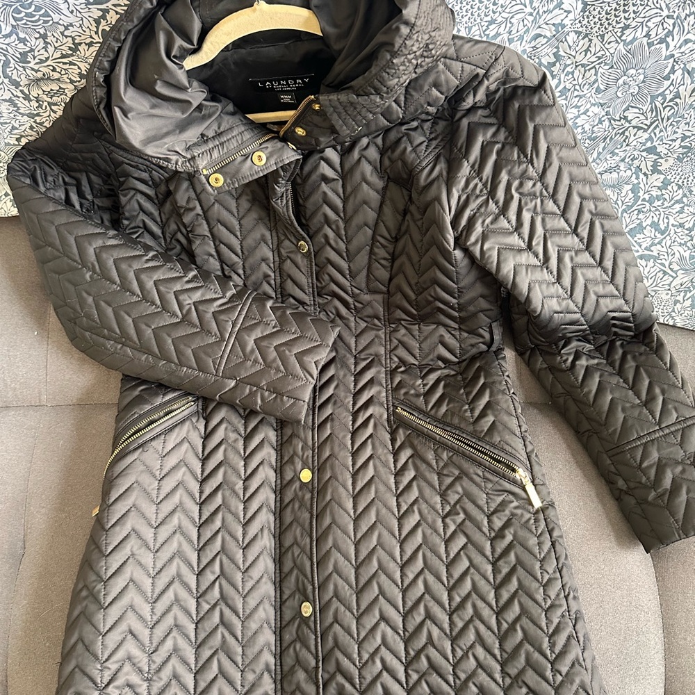 Laundry By Shelli Segal Black Quilted Puffer Jacket